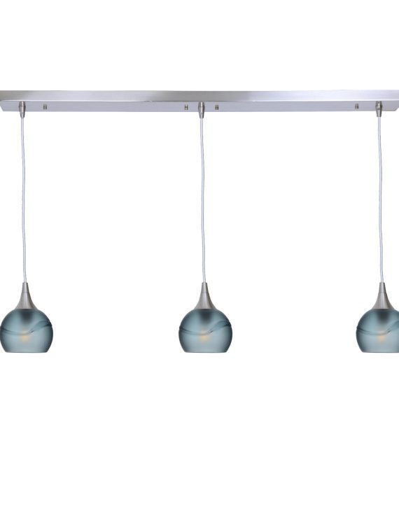 763 Glacial: 3 Pendant Linear Chandelier