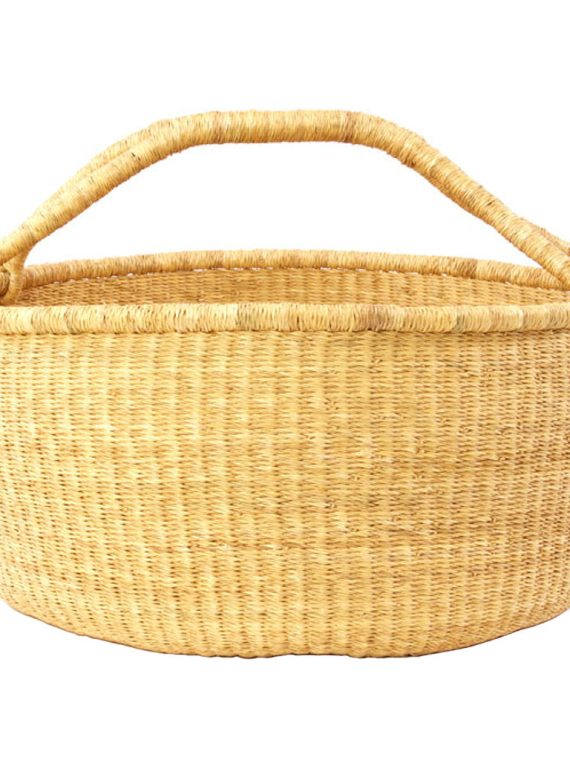 Natural Extra Large Bolga Open Storage Floor Laundry Basket