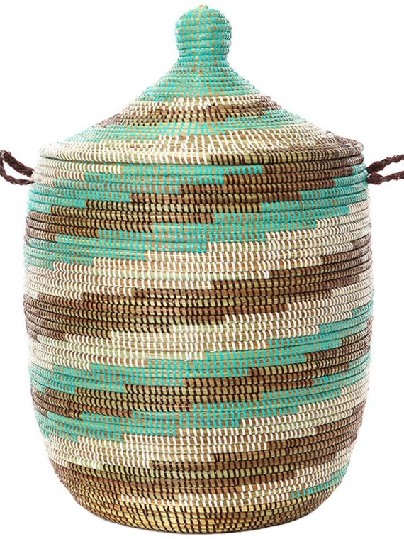 Sahel Sky Spiral Medium Traditional Laundry Hamper Storage Basket