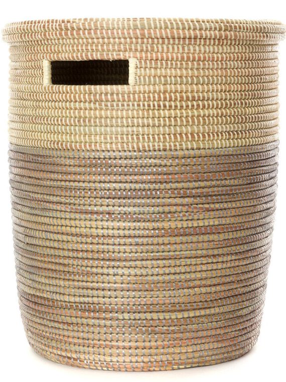 Sterling Dipped Two-Tone Medium Peace Corps Lidded Hamper Basket
